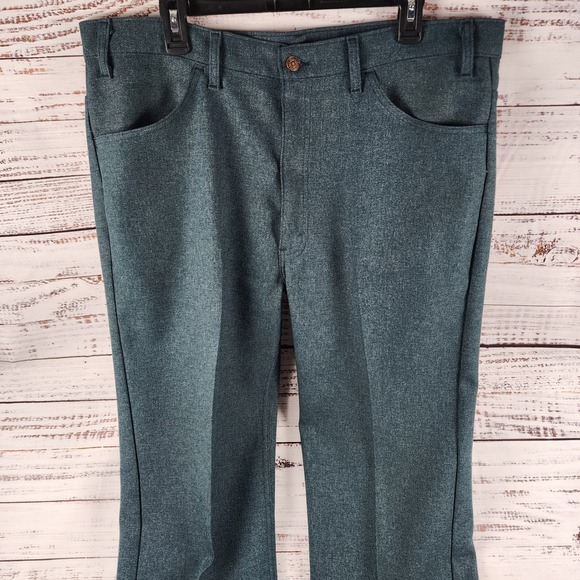 Levi's Other - Levis 517 Sta-Prest Pants 40x34 Bootcut Vintage Teal Blue USA Made